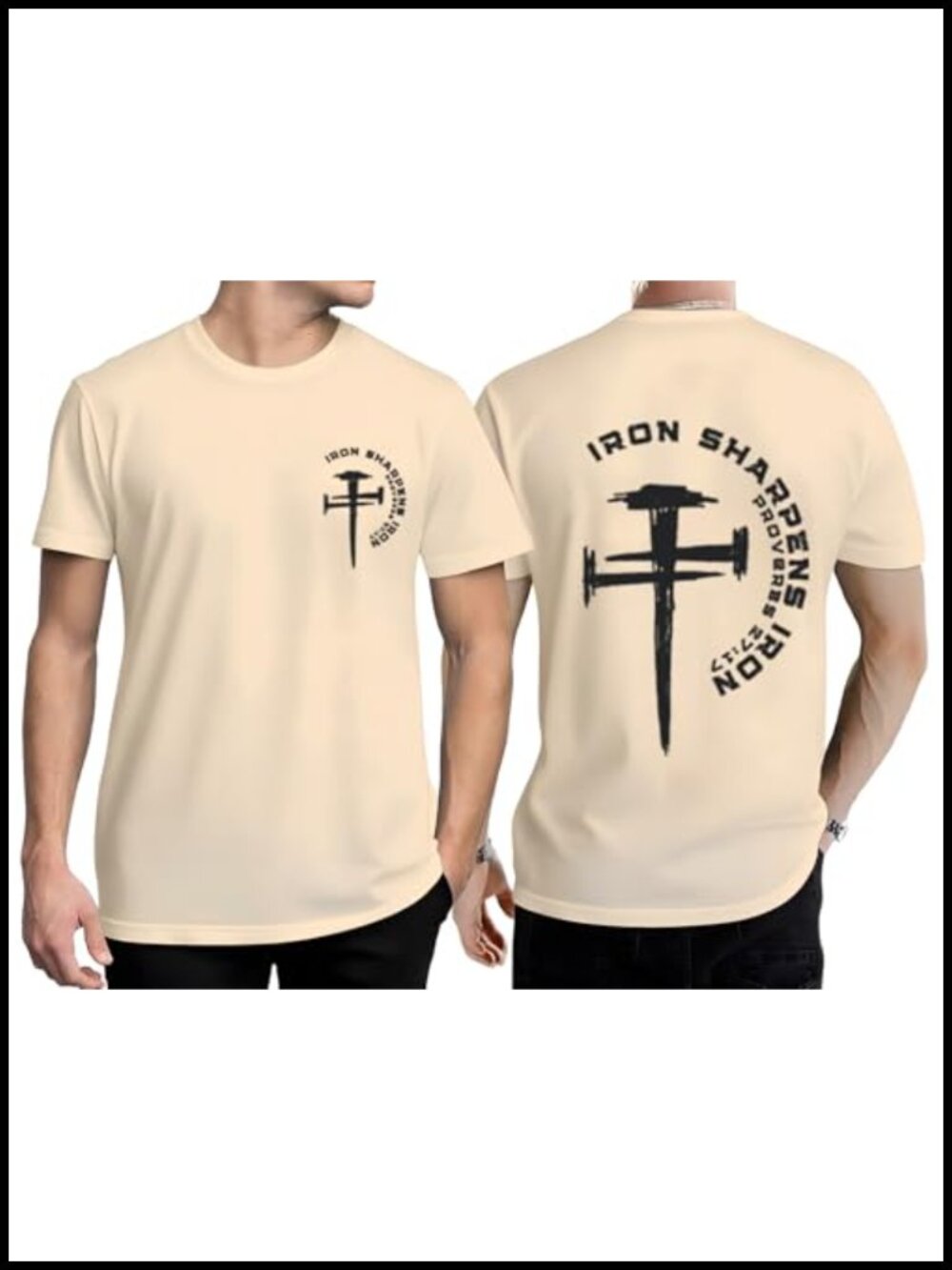 Men's Christian Graphic T-Shirt Bible Verse Crew Neck Short Sleeve